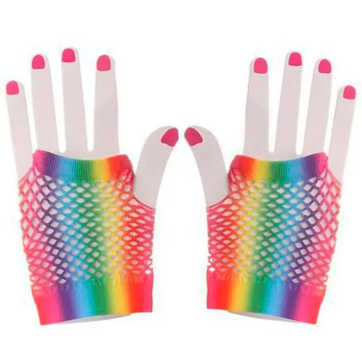 Nuevos! Guantes Cortos de Red Mitones Multicolor