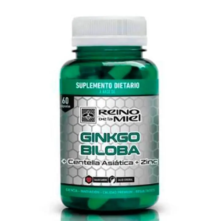 Ginkgo Biloba+ Centella Asiática+ Zinc 60 Cápsulas Reino de la Miel