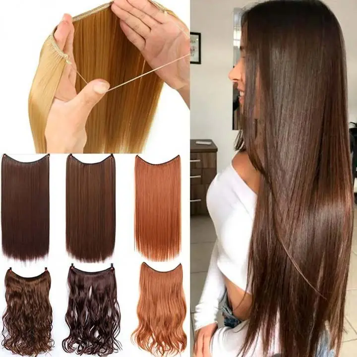 Extensiones cortina de pelo cabello con vincha invisible