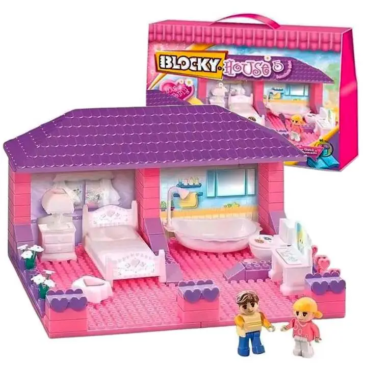 Juego de bloques Blocky House Dormitorio y Baño 90 piezas