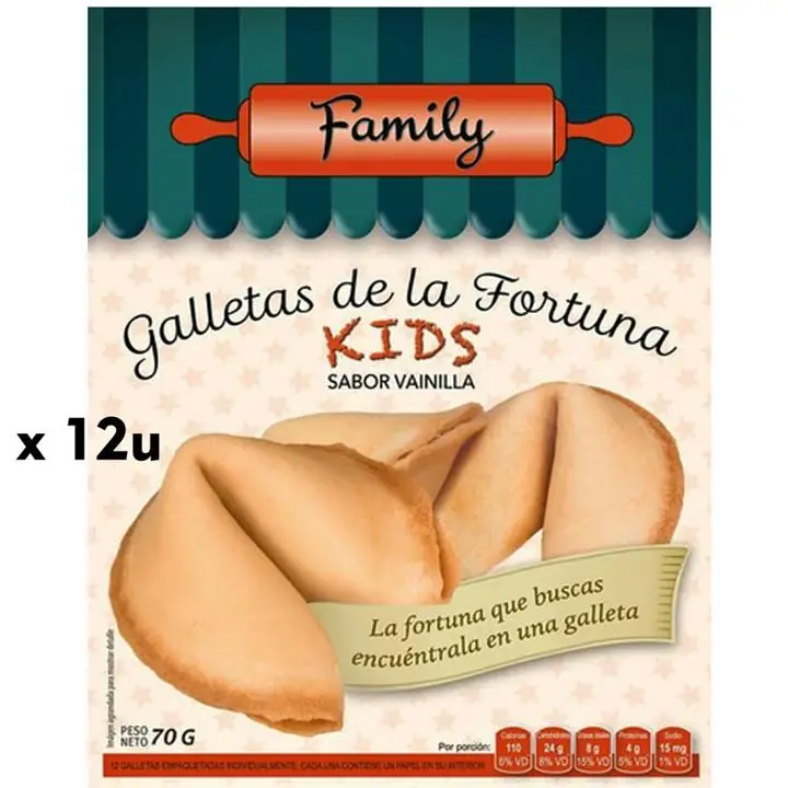 Galletas de la Fortuna Kids A Granel X 12 U Sabor Vainilla