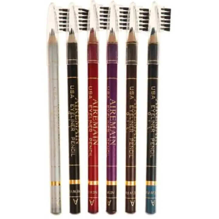 Set x 6 delineadores de madera con pincel para labios y ojos