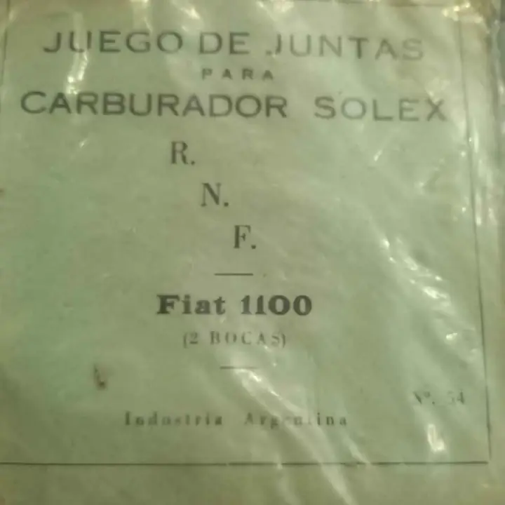 Fiat 1100 juntas carburador solex doble boca