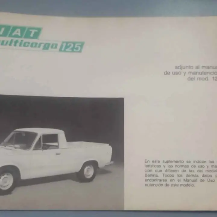 Fiat 125 multicarga manual adjunto
