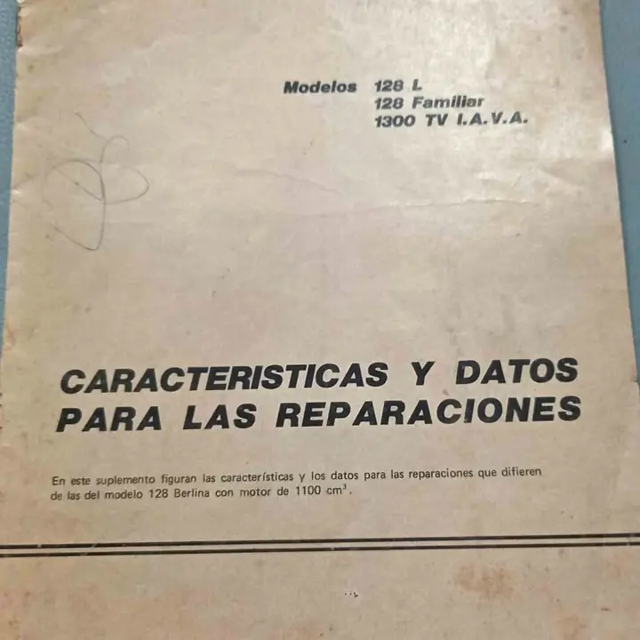 Fiat 128, iava 1300, folleto tecnico