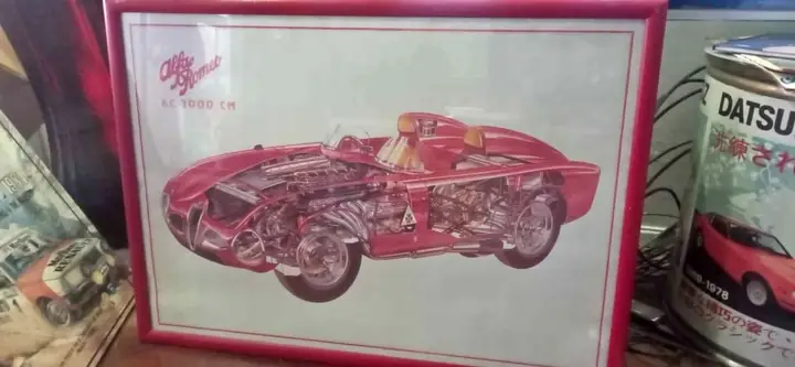 Alfa romeo 6c 3000 lamina enmarcada