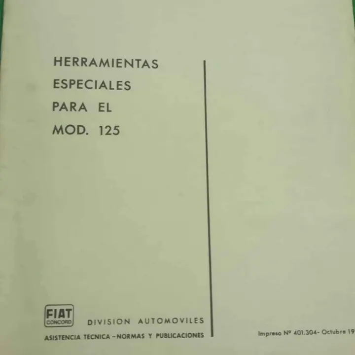 Fiat 125 manual de herramientas especiales