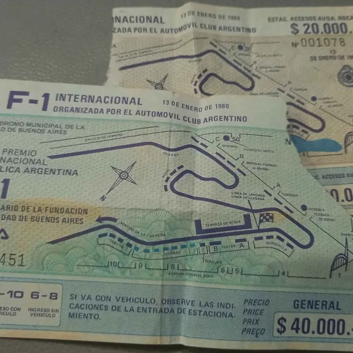 Formula 1 entrada gran premio buenos aires 1980