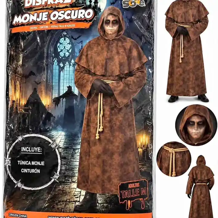 Disfraz preso monje tunicas adultos Halloween disfraces personajes accesorios