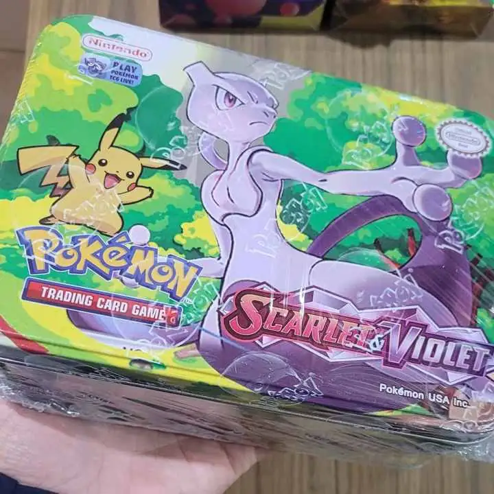 Lata cartas pokemon Mewtwo grande