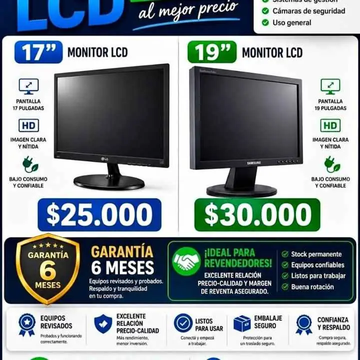 Monitores lcd 17 y 19 pulgadas hasta agotar stock