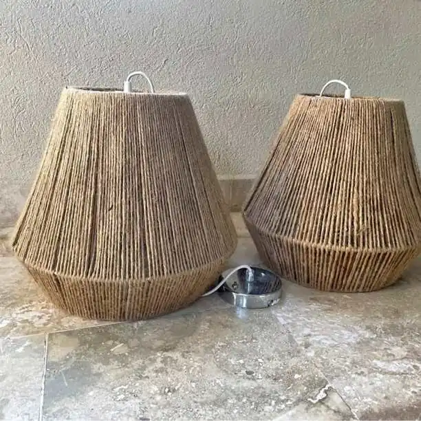 Lámparas colgantes hilo de yute