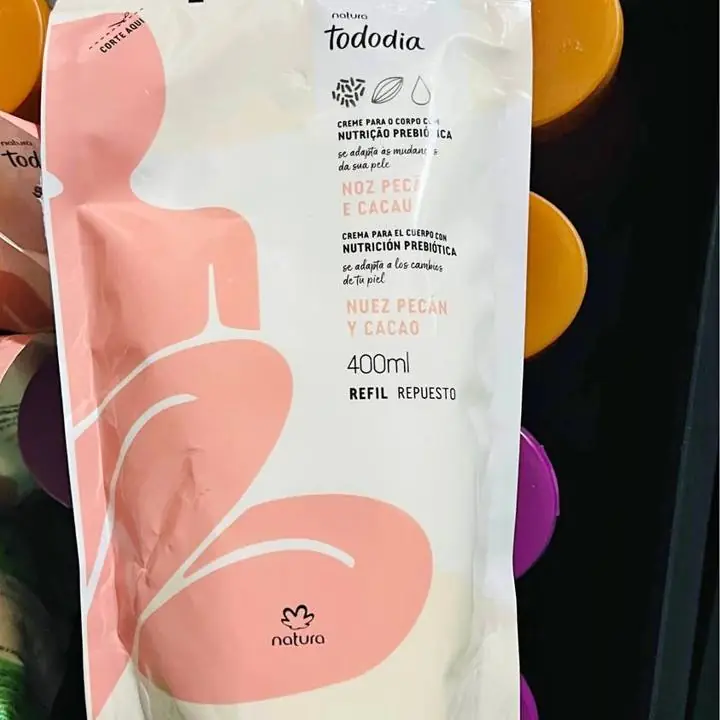 Hidratante corporal con probióticos naturales repuesto nuez pecan y cacao