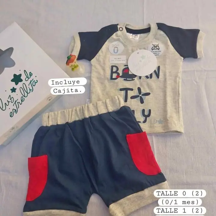 Ajuar luz de estrellita 2 piezas talle 0 y 1 c/caja