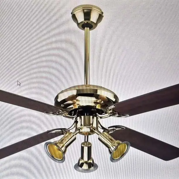 Super oferta Ventilador Techo 130 Cm Spar Sp-52pb Oro/madera 3 Luces