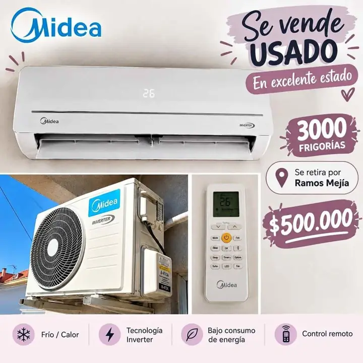 Aire acondicionado frio/calor MIDEA inverter 3000frigorias