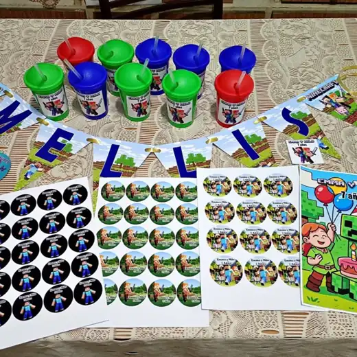 Promos personalizadas de cualquier tematica vasos,banderines, stickers personalizados y cartel