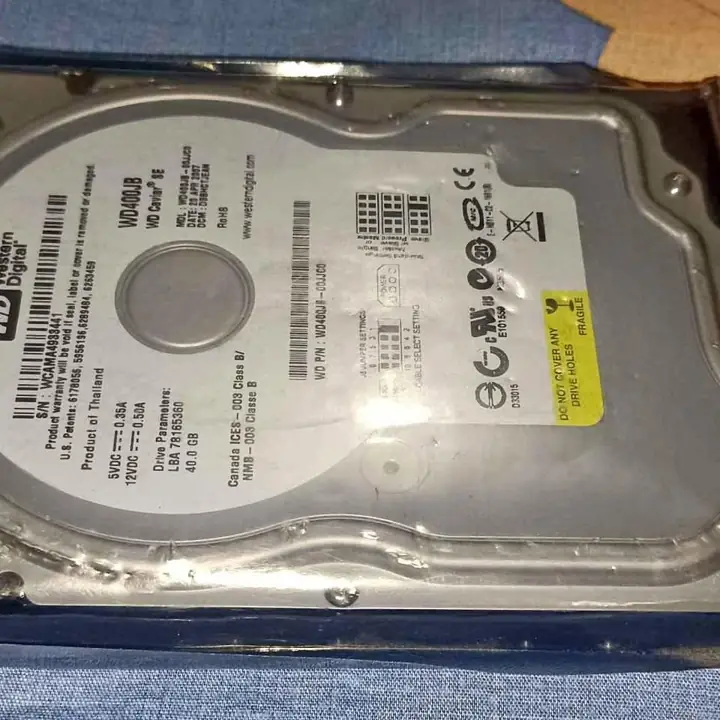 Disco Rígido wéstern Digital wD400JB 40 GB. Nuevo bolsa cerrada