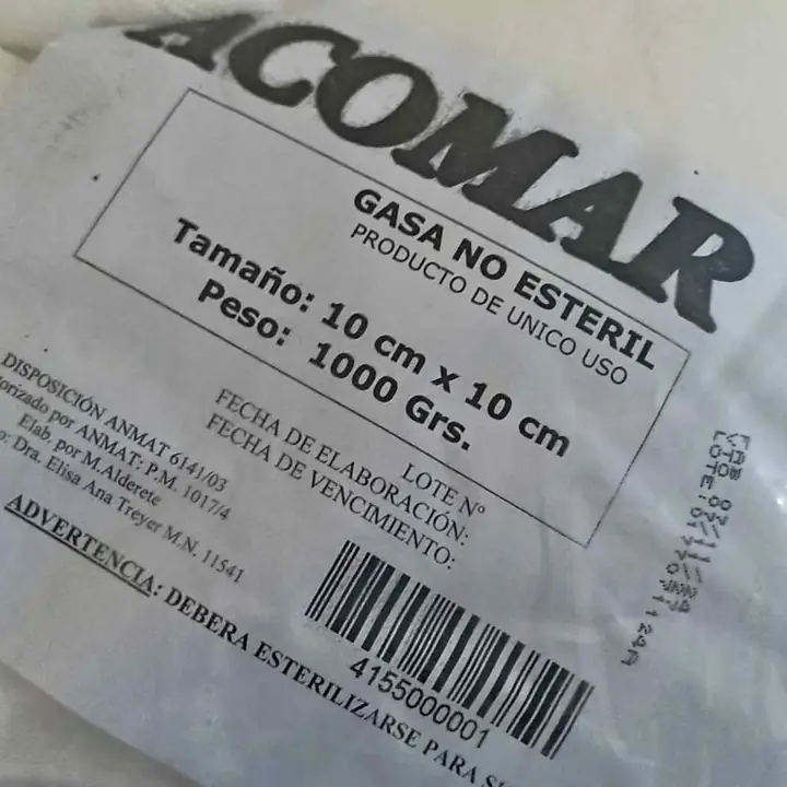 Gasa Trozada Cortada No Esteril 10x10 Cm 1 Kilo