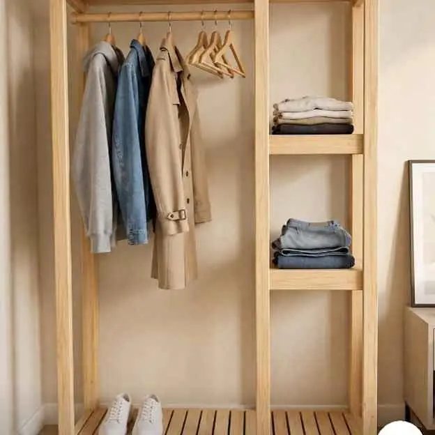 Mueble organizador perchero de pino