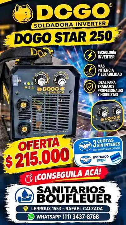 Soldadora inverte dogo STAR255 $ 215000