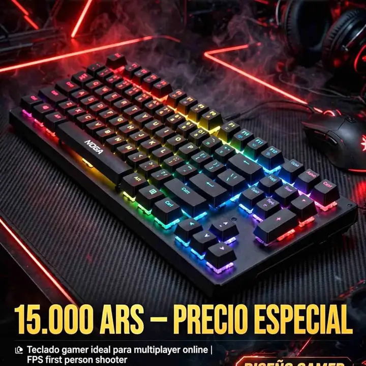Teclado gamer con luz rgb