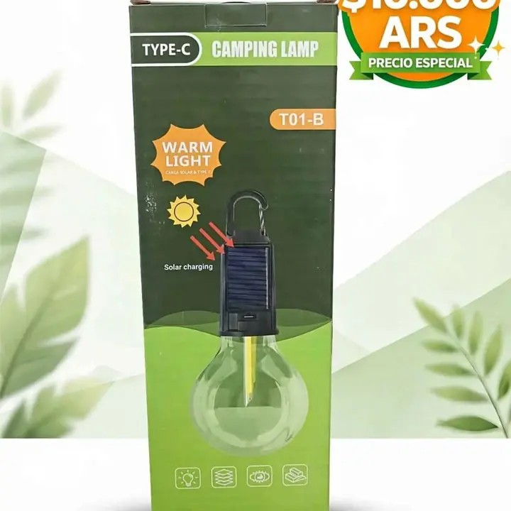 Lámpara inalámbrica con carga USB y carga solar