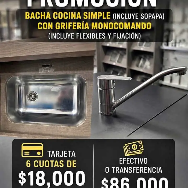 Promo Cocina “ Bacha + Grifería “