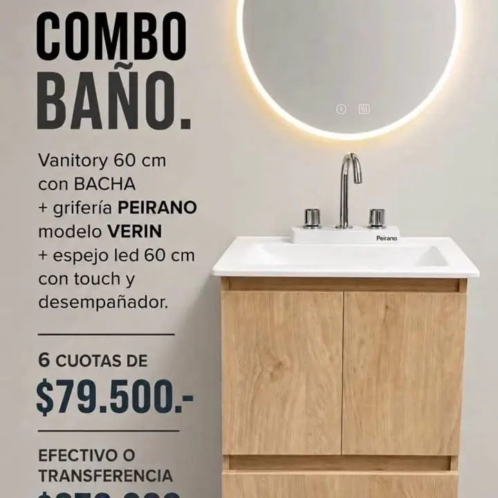 Combo Baño c/ espejo Led