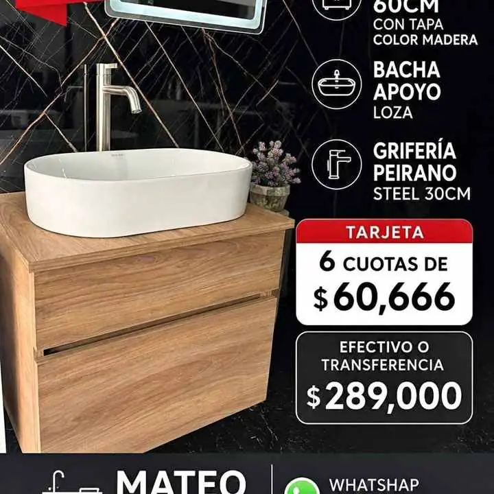 Promo Vanitory 60cm con Bacha y Grifería