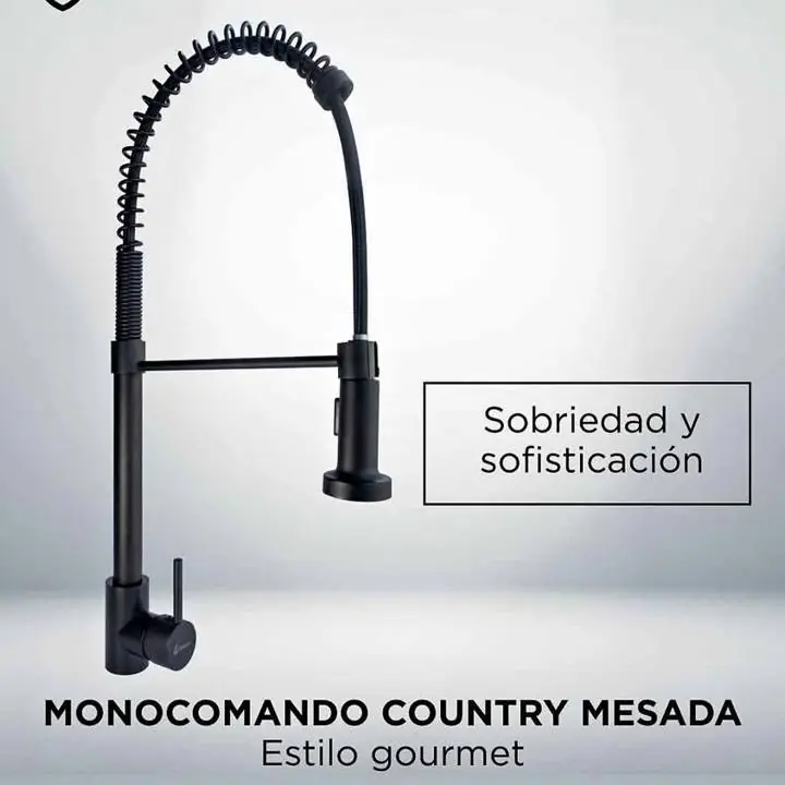 Grifería Monocomando gourmet Cocina Negra
