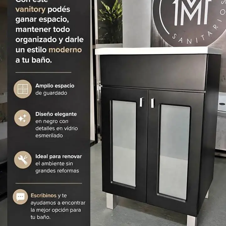 Promo vanitory 50cm Laqueado Negro