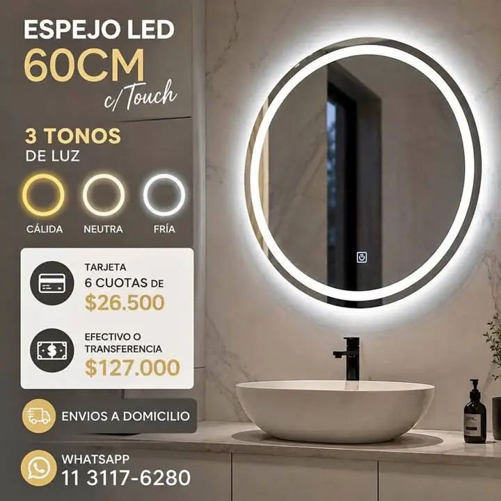 Espejo Led c/touch 60cm