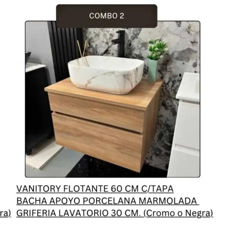 Combo 2 vanitory con Bacha y Grifería