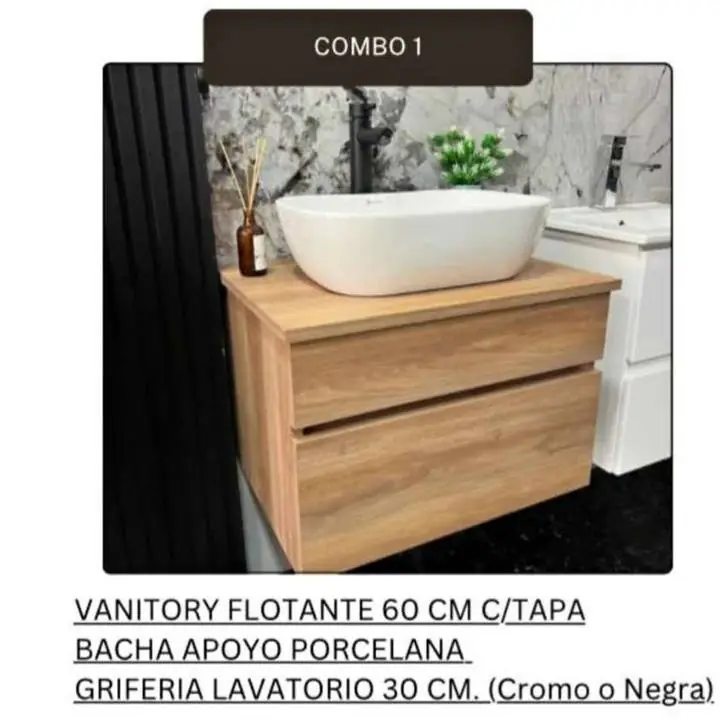 Combo Vanitory 60cm Bacha y Grifería