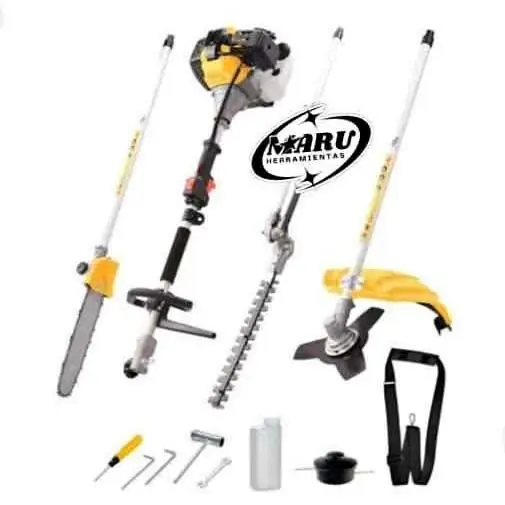 Multiherramienta 4 en 1/52cc desmalezadora/ motosierra/bordeadora/ corta cercos y accesorios konan