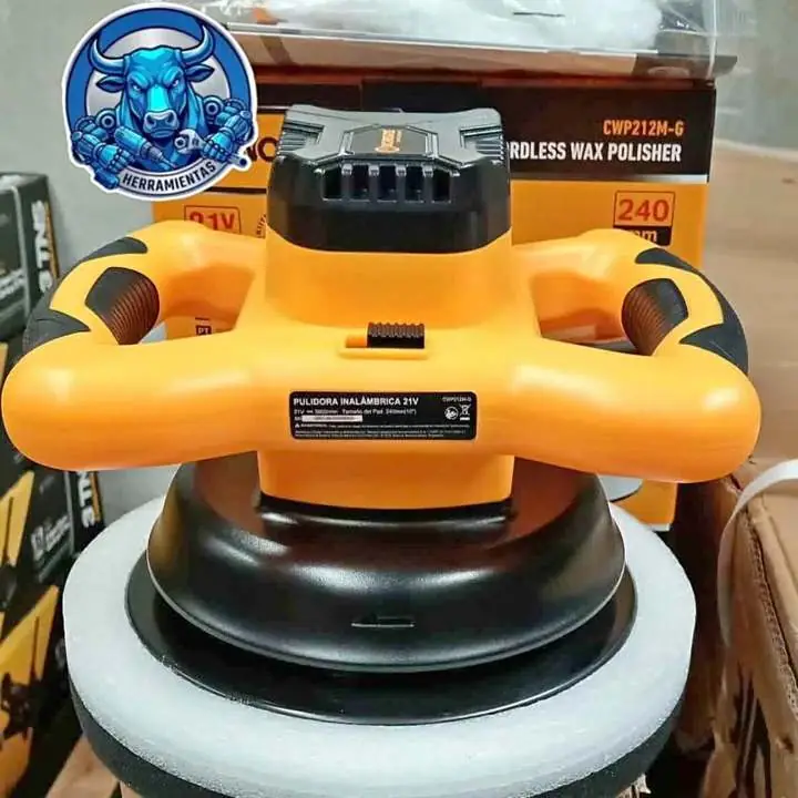 Pulidora Orbital Auto Inalambrica 21V 3500rpm INCLUYE 1 BATERÍA 2ah y cargador worksite