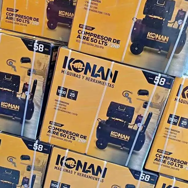 Compresor de Aire 50Lts con kit sin aceite flujo de ruido reducido konan