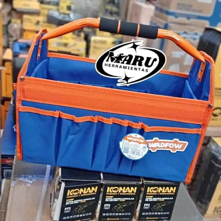 Bolso para Herramientas 16" 15Kg Base de plástico Reforzada 21 Bolsillos Wadfow