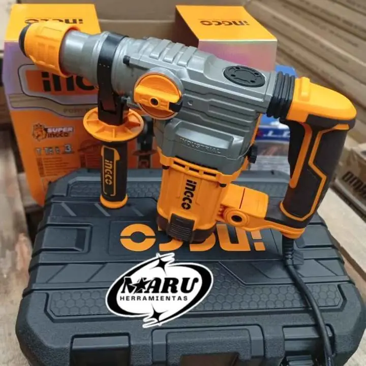 Rotomartillo sds plus 1500wts 5,5j Industrial incluye cinceles y maletín Ingco