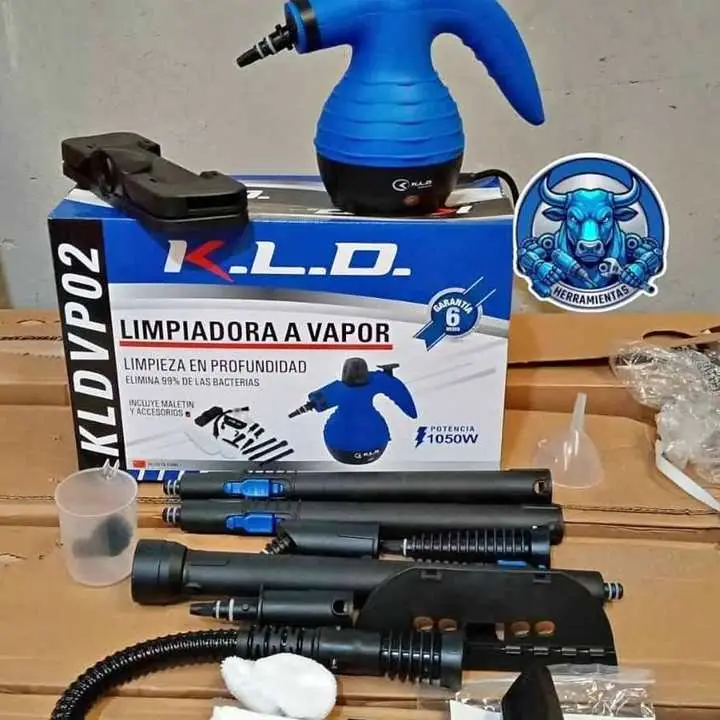 Limpiadora a Vapor 1050wts Elimina el 99% de las Bacterias e Incluye Accesorios KLD