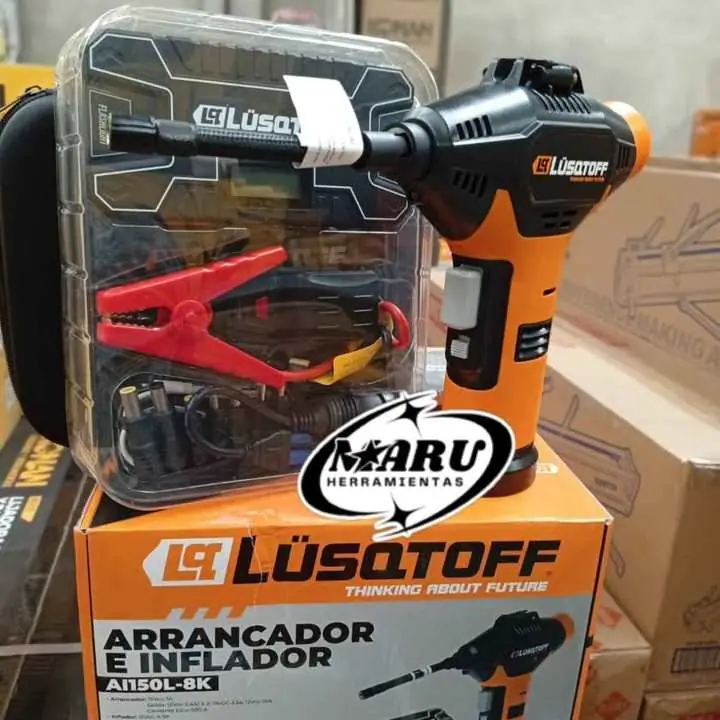 Arrancador e Inflador 12/18V incluye accesorios LUSQTOFF