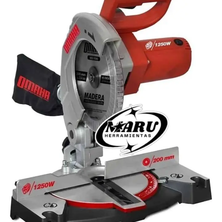 Sierra ingletadora 1250wts con bolsa recolectora OMAHA