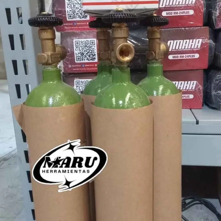 Tubo Nitrogeno 1/2 Mt³ para Refrigeracion Drago + manómetro de alta presión