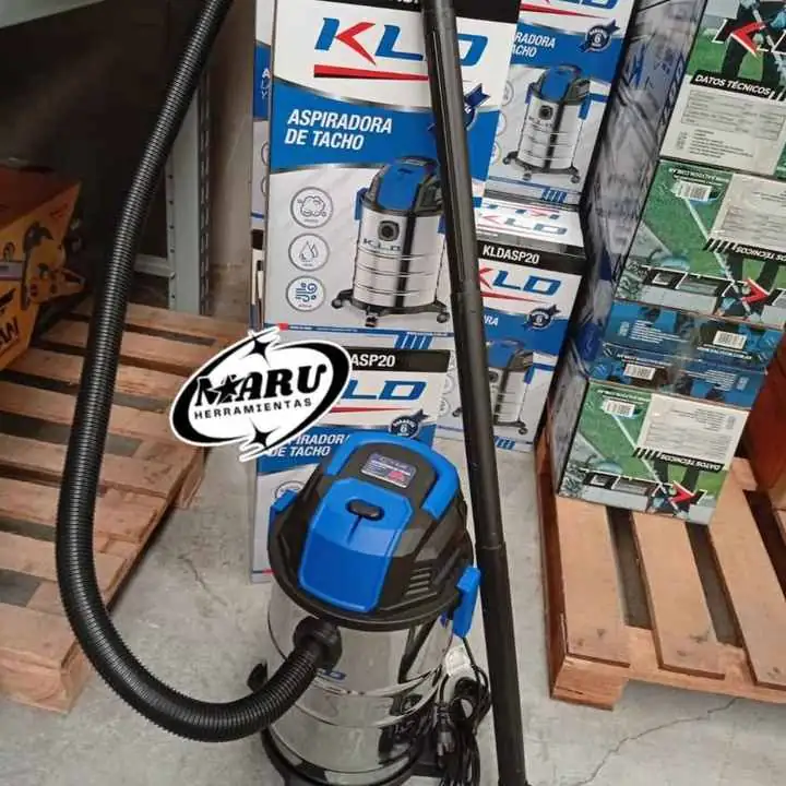 Aspiradora de tacho Metálico 1300wts 20Lts funcion de soplado/ Aspira seco y húmedo KLD