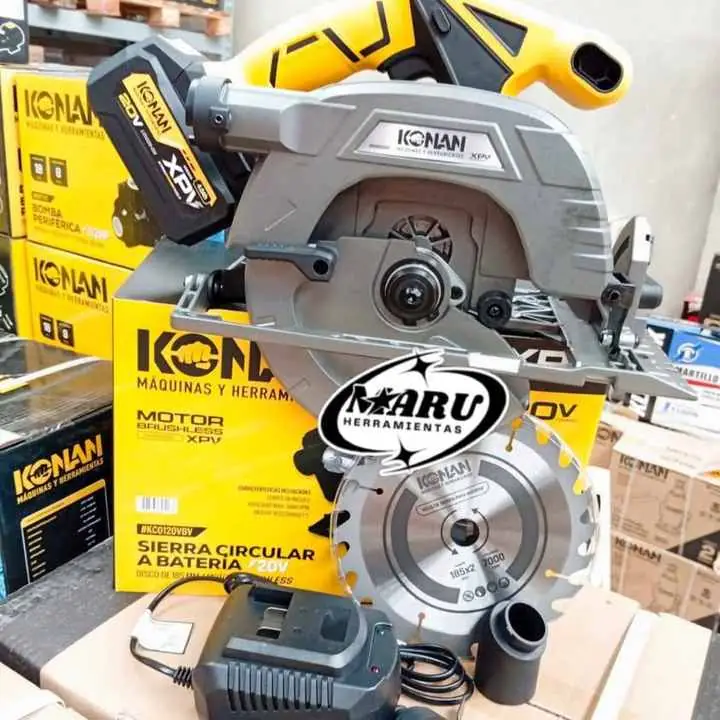 Sierra circular a batería 20V BRUSHLESS incluye cargador, batería y disco sierra KONAN