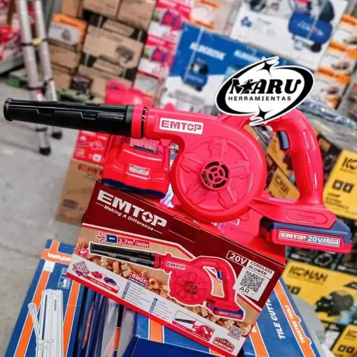 Soplador inalámbrico 20v incluye batería y cargador EMTOP