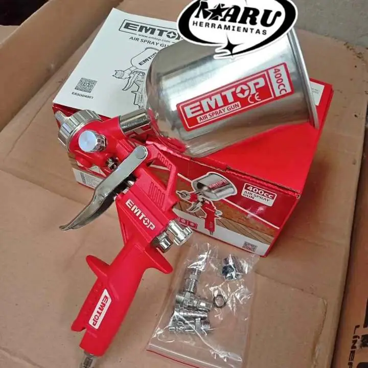 Pistola para Pintar Taza Capacidad 400cc 3 Picos EMTOP