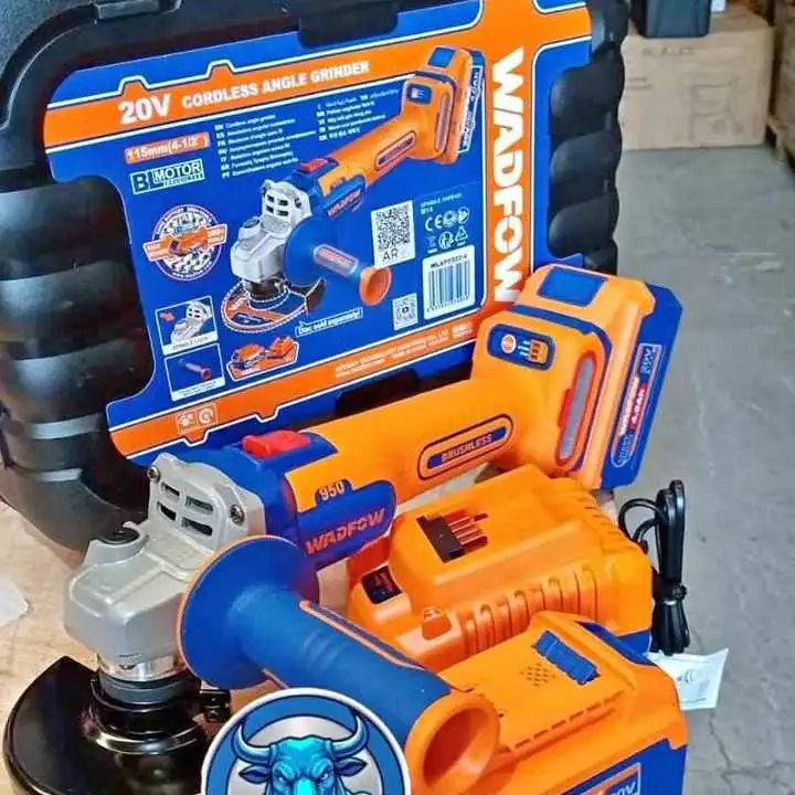 Amoladora a Batería 20V BRUSHLESS 115mm 1/2" Incluye 2 Baterías, Cargador y Maletín Wadfow