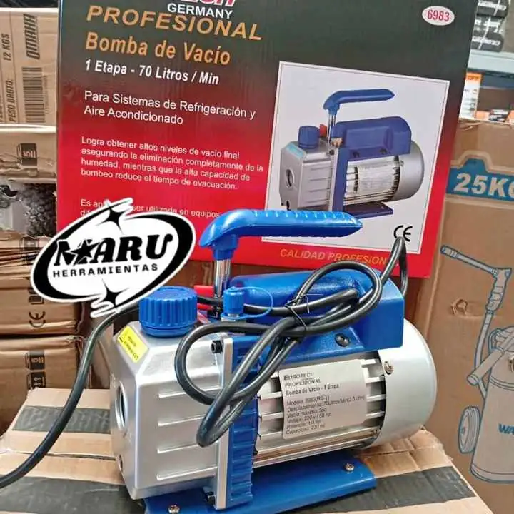 Bomba de vacio 70Lts 1 Etapa refrigeracion aire acondicionado eurotech